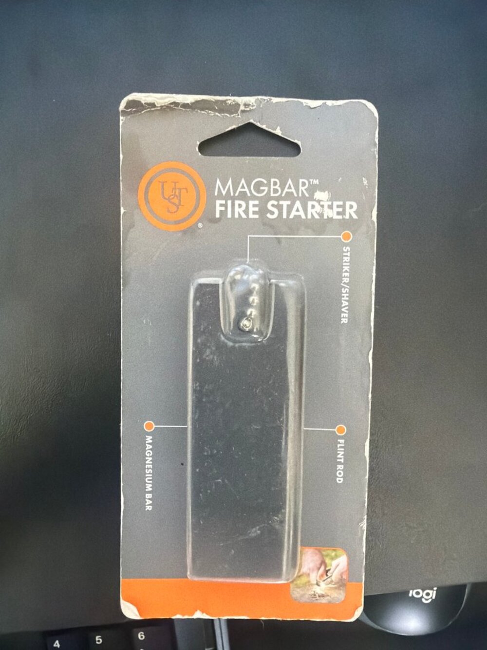 UST MagBar Fire Starter – Magnesium Fire Starter with Flint & Striker – New
